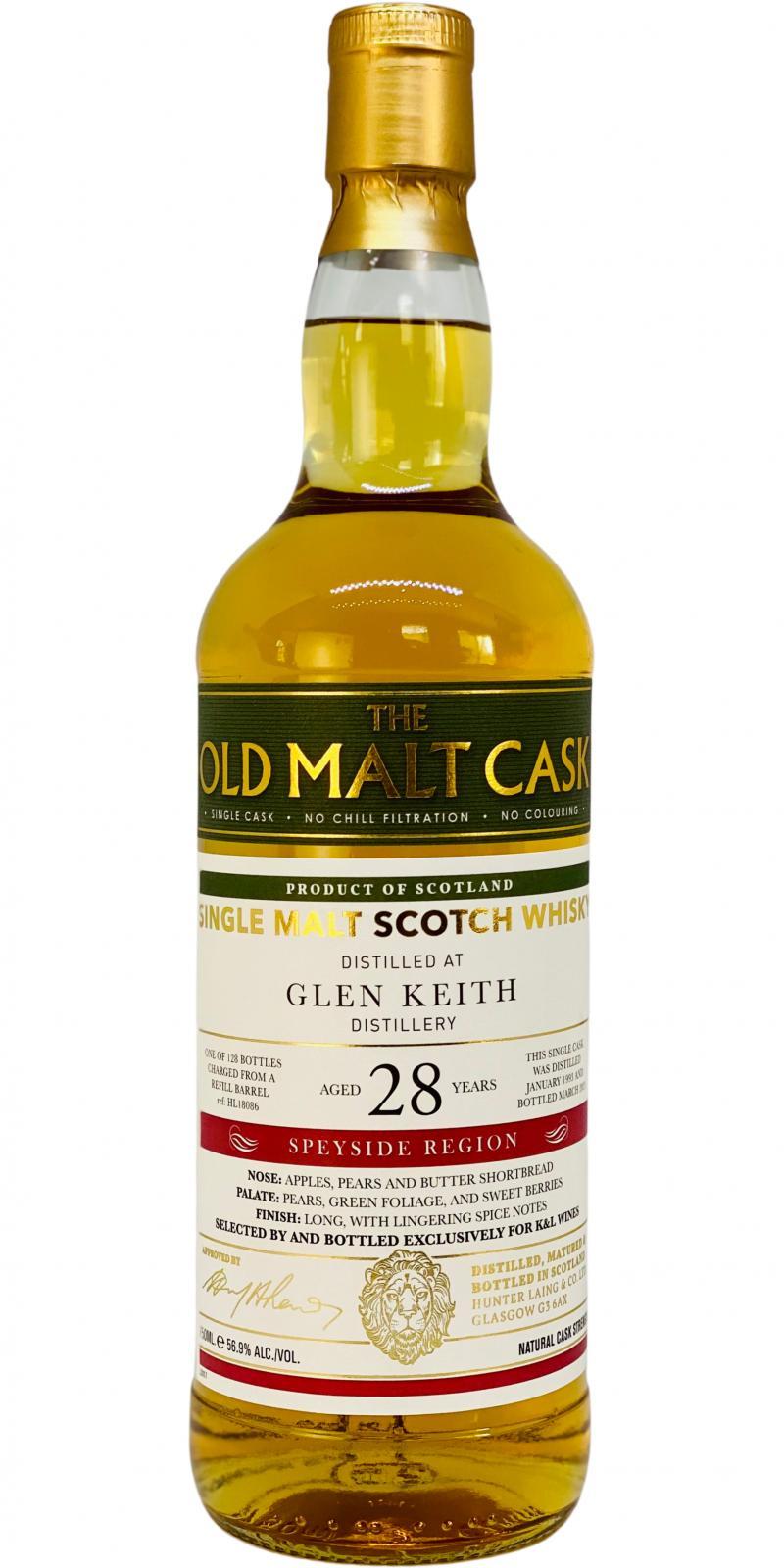 Glen Keith 1993 HL  The Old Malt Cask