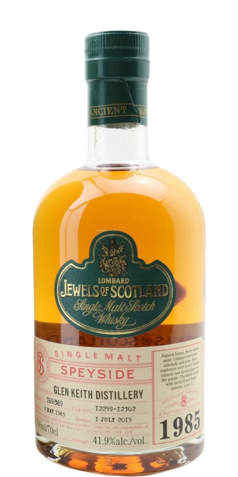 Glen Keith 1985 Lb  Jewels of Scotland