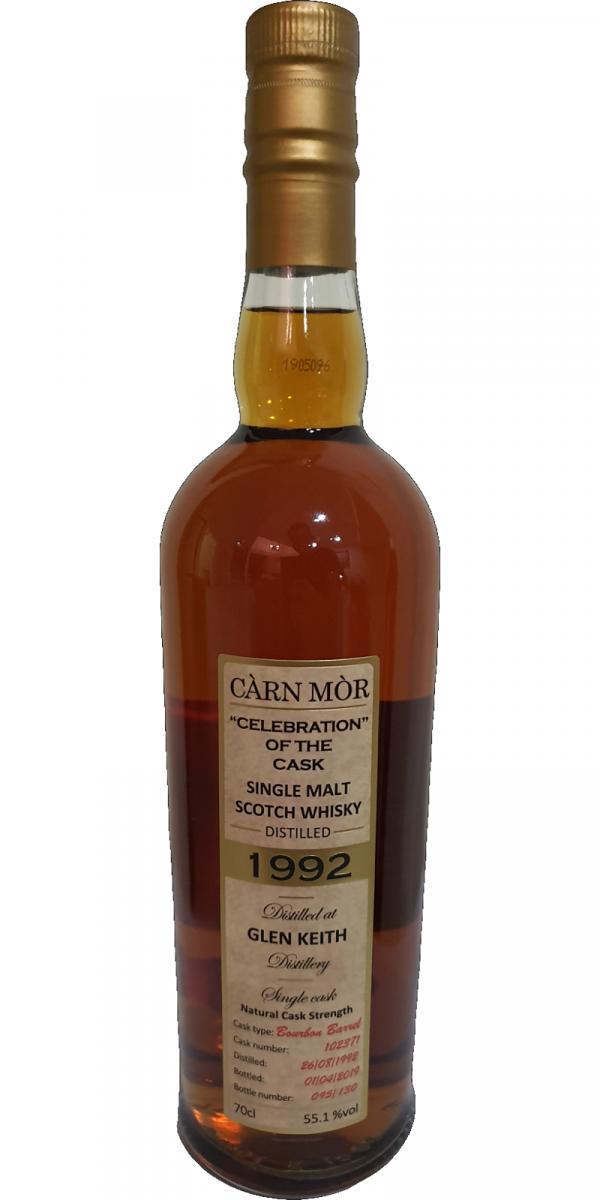 Glen Keith 1992 MMcK  Càrn Mòr Celebration of the Cask