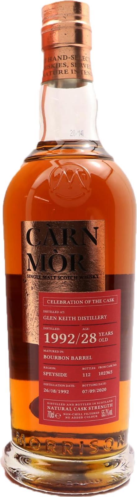Glen Keith 1992 MSWD  Càrn Mòr Celebration of the Cask