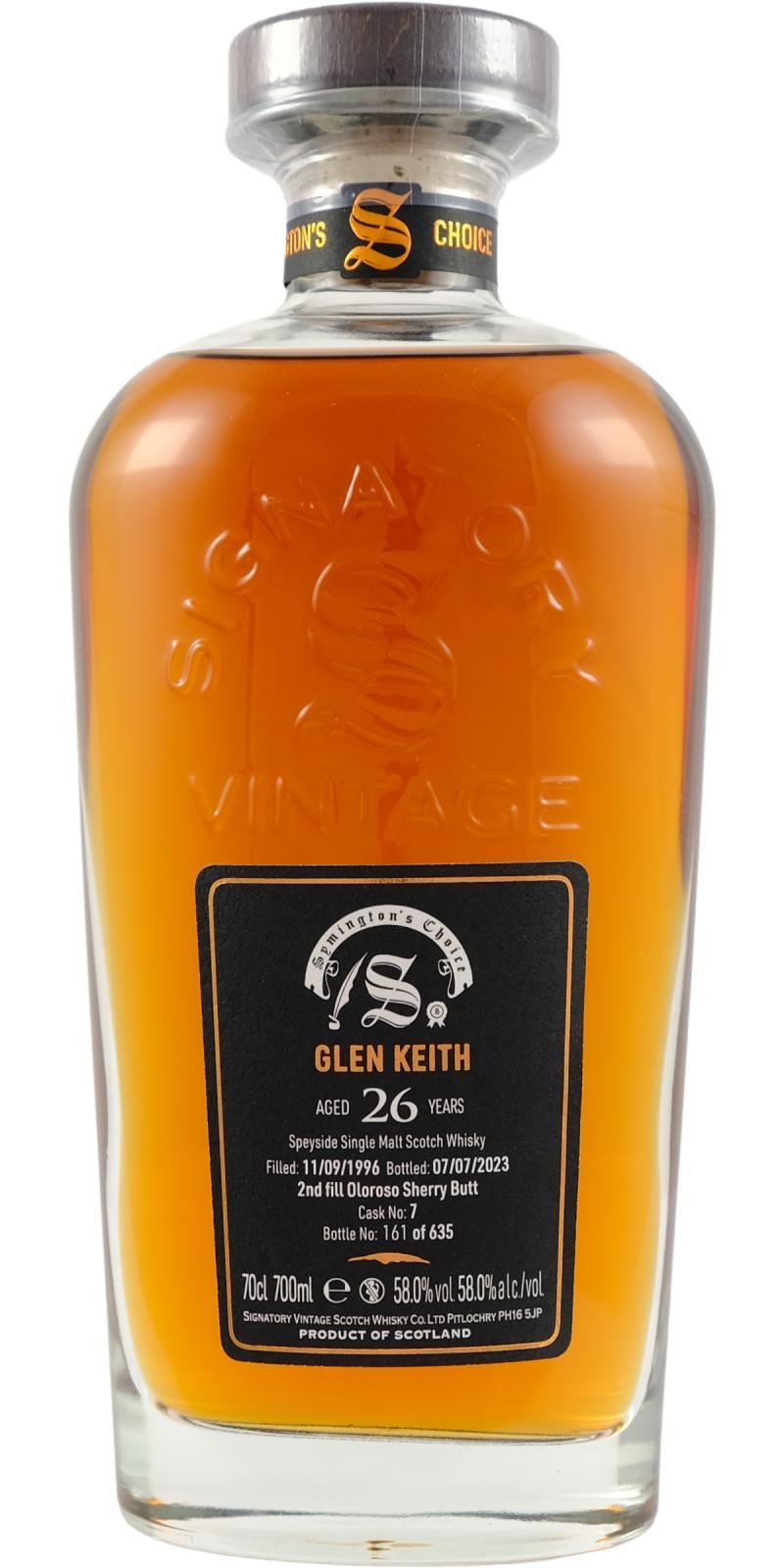 Glen Keith 1996 SV  Cask Strength Collection - Symington’s Choice