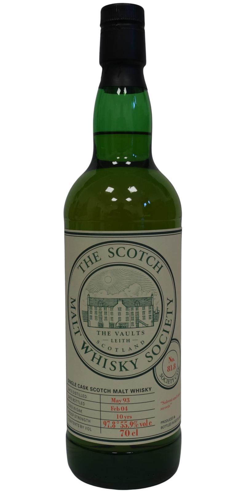 Glen Keith 1993 SMWS 81.8  Solvent and chewy sweets