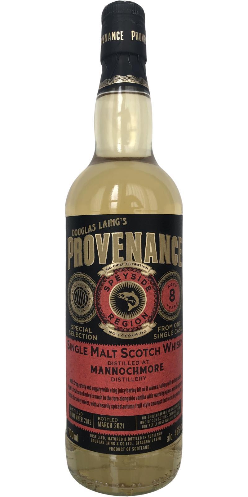 Mannochmore 2012 DL  Provenance