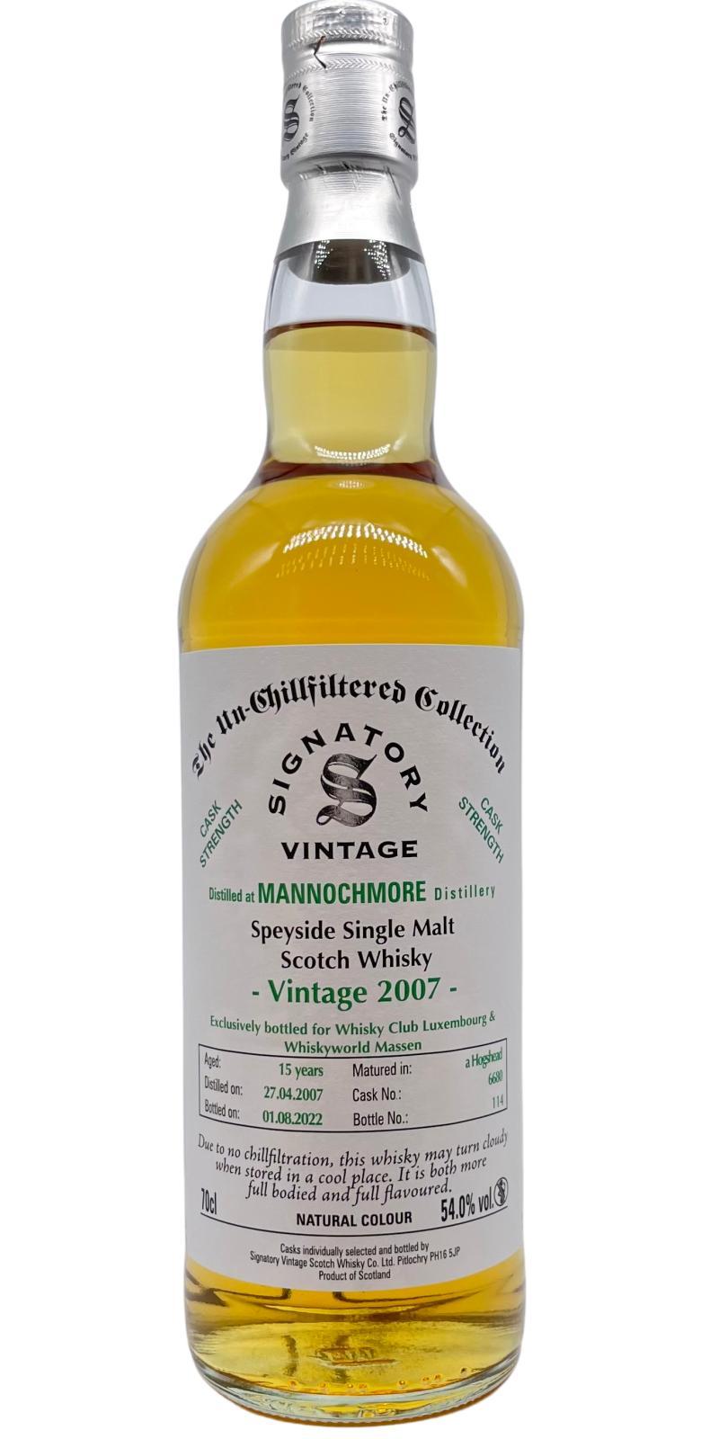 Mannochmore 2007 SV  The Un-Chillfiltered Collection - Cask Strength