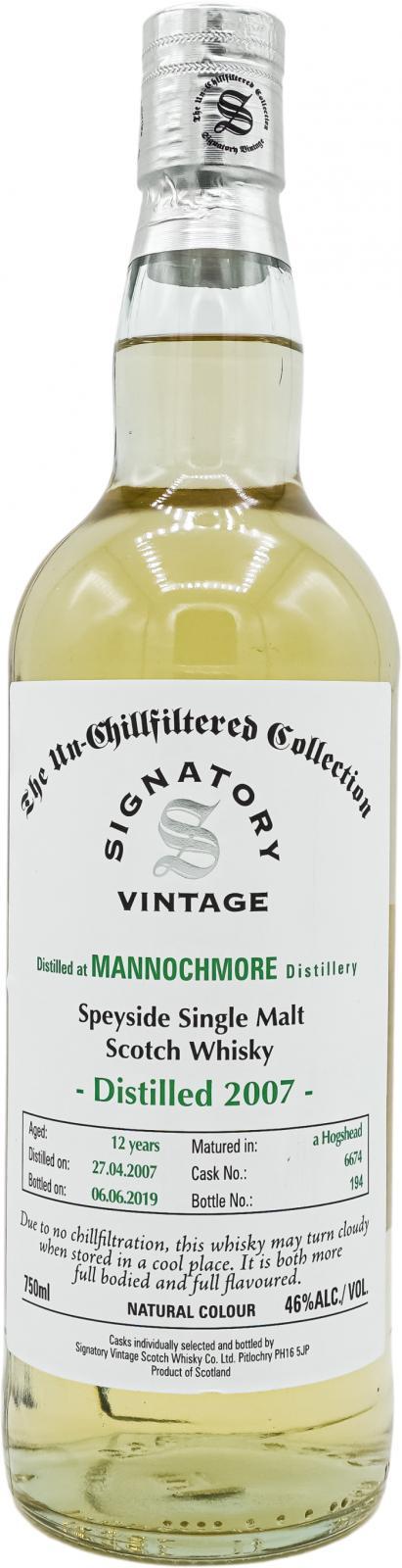 Mannochmore 2007 SV  The Un-Chillfiltered Collection