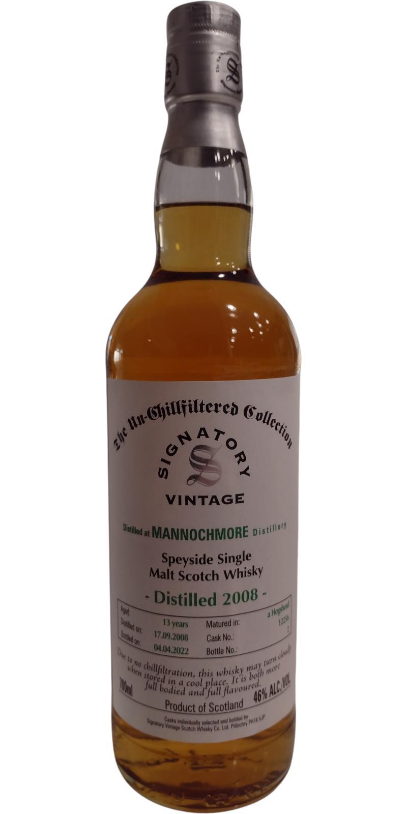 Mannochmore 2008 SV  The Un-Chillfiltered Collection