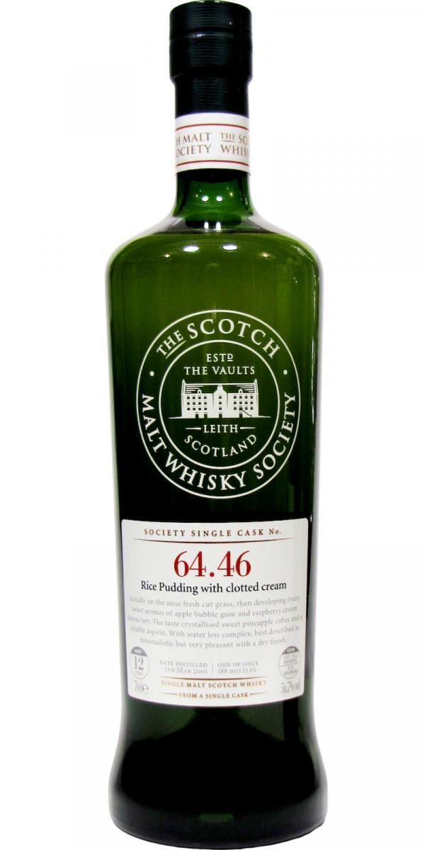 Mannochmore 2001 SMWS 64.46  Rice Pudding with clotted cream