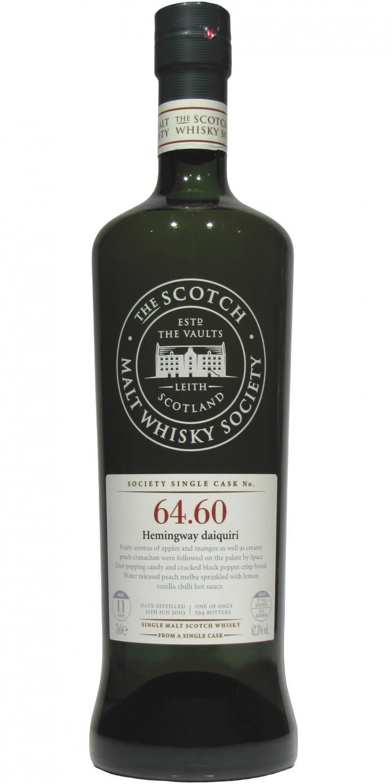 Mannochmore 2003 SMWS 64.60  Hemingway daiquiri