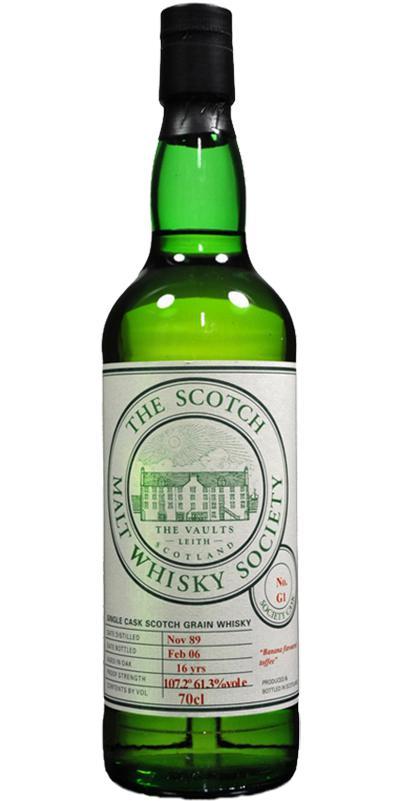 North British 1989 SMWS G1 Banana flavoured toffee