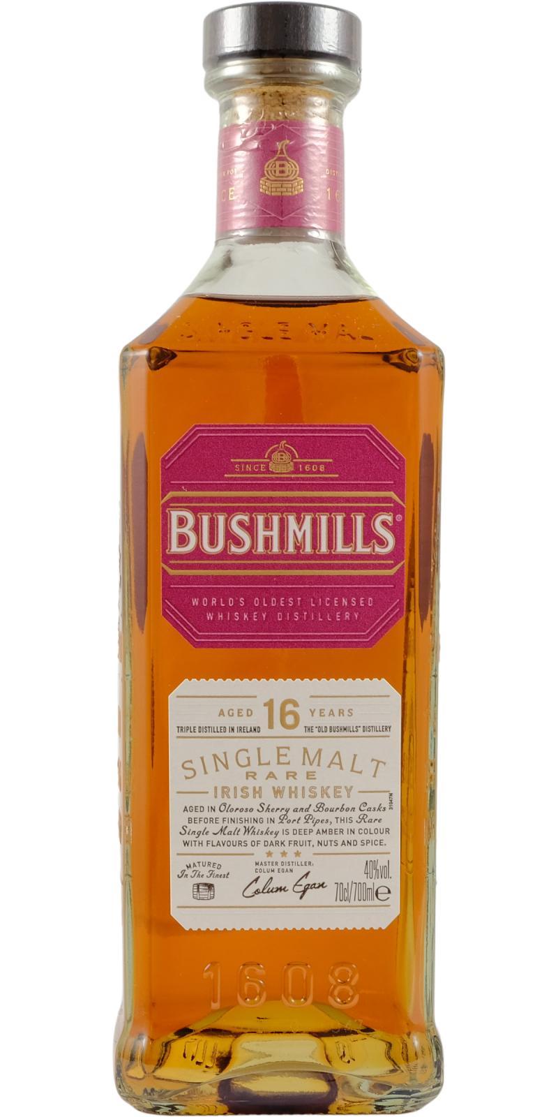 Bushmills 16-year-old  Rare Irish Whiskey