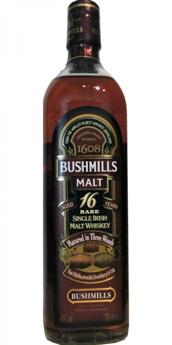 Bushmills 16-year-old  Rare - Matured in Three Woods