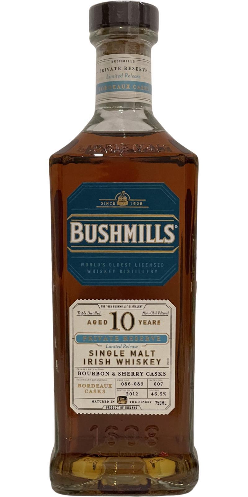 Bushmills 2012  Private Reserve - Bordeaux Casks