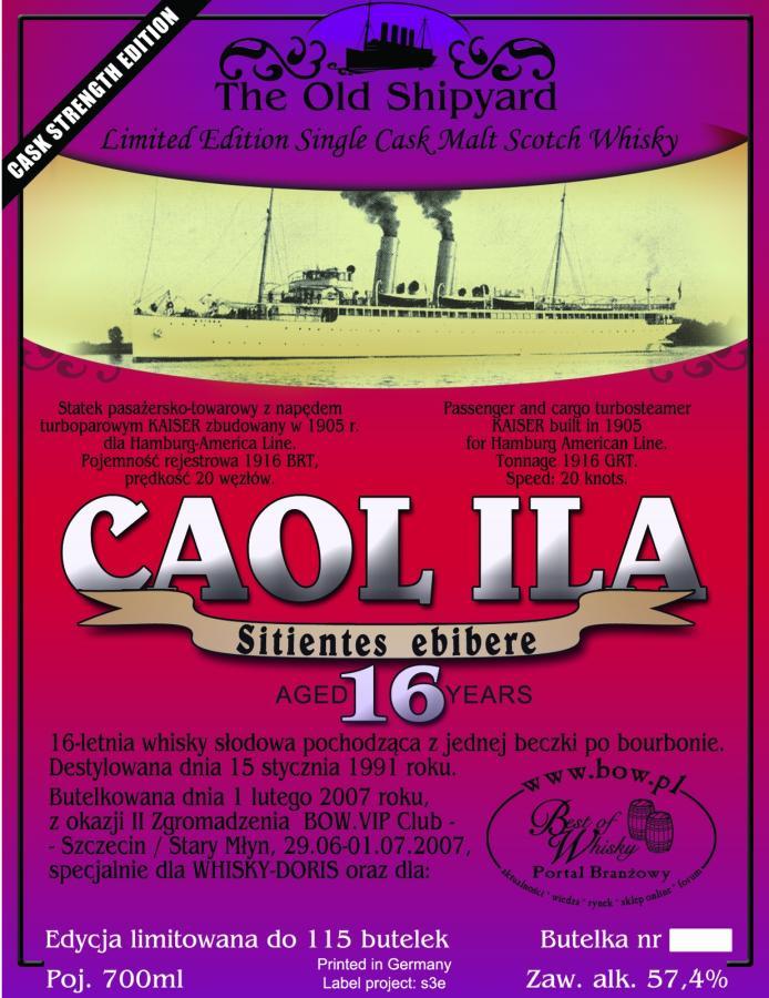 Caol Ila 1991 BWpl The Old Shipyard
