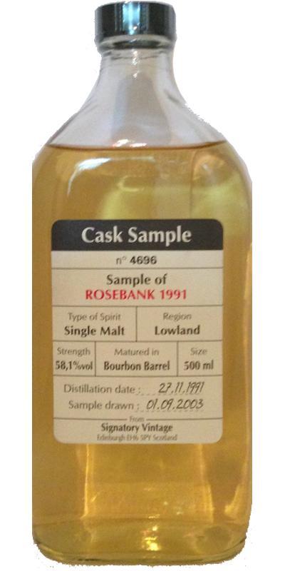 Rosebank 1991 SV  Cask Sample