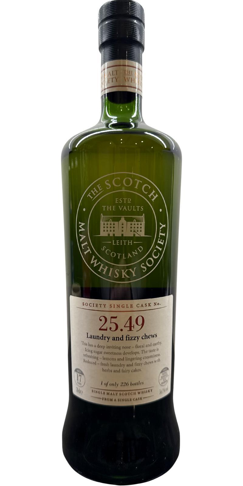 Rosebank 1991 SMWS 25.49  Laundry and fizzy chews