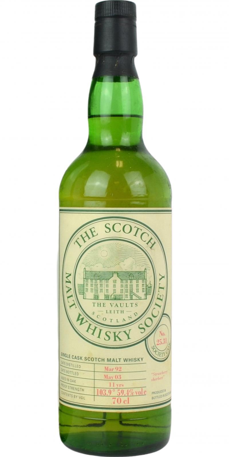 Rosebank 1992 SMWS 25.31  Strawberry sherbert