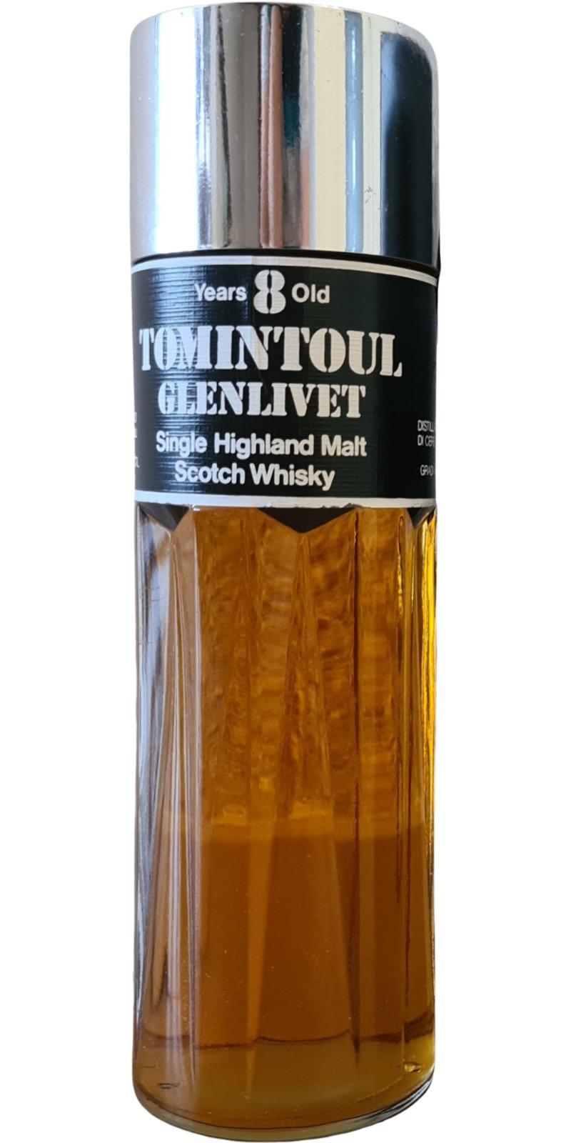 Tomintoul 08-year-old  old flacon - silver screw cap