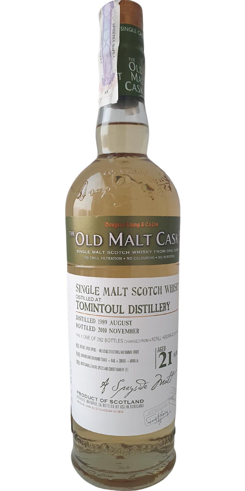 Tomintoul 1989 DL  The Old Malt Cask