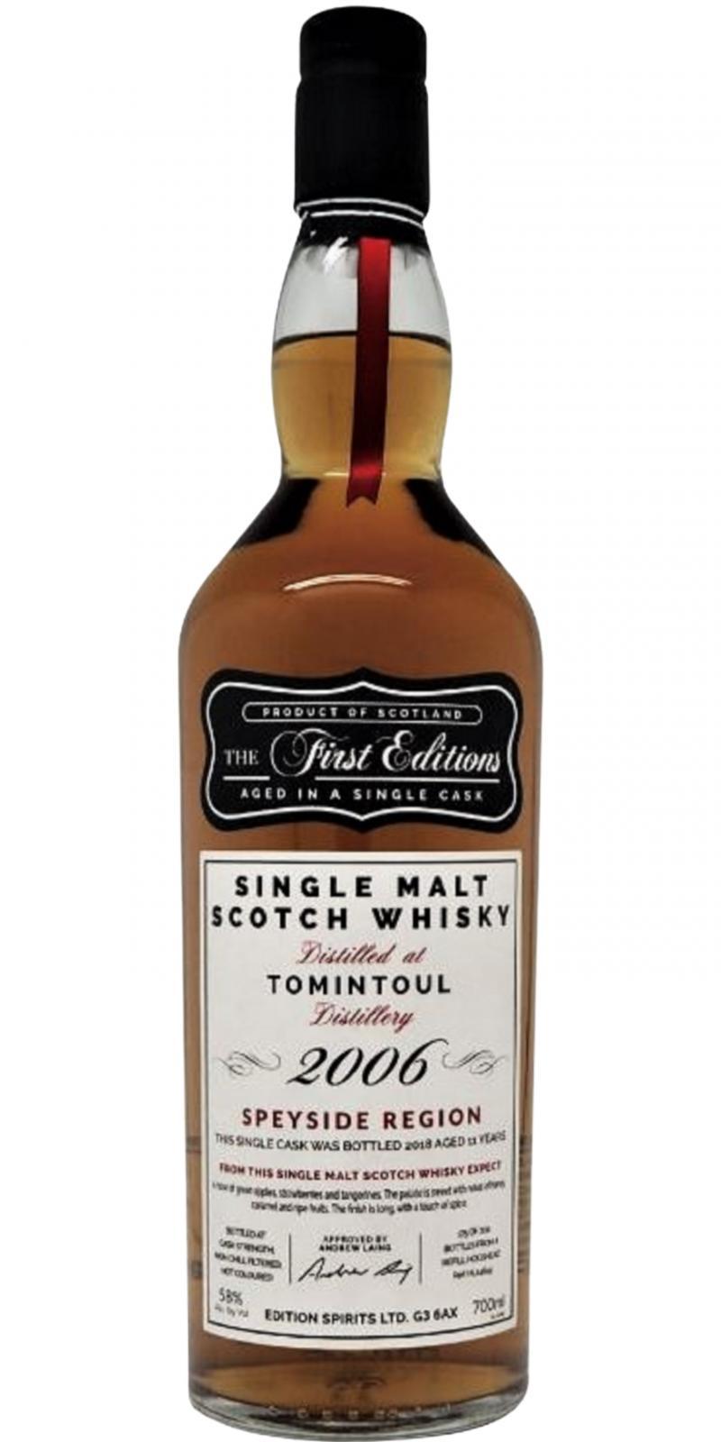 Tomintoul 2006 ED  The First Editions