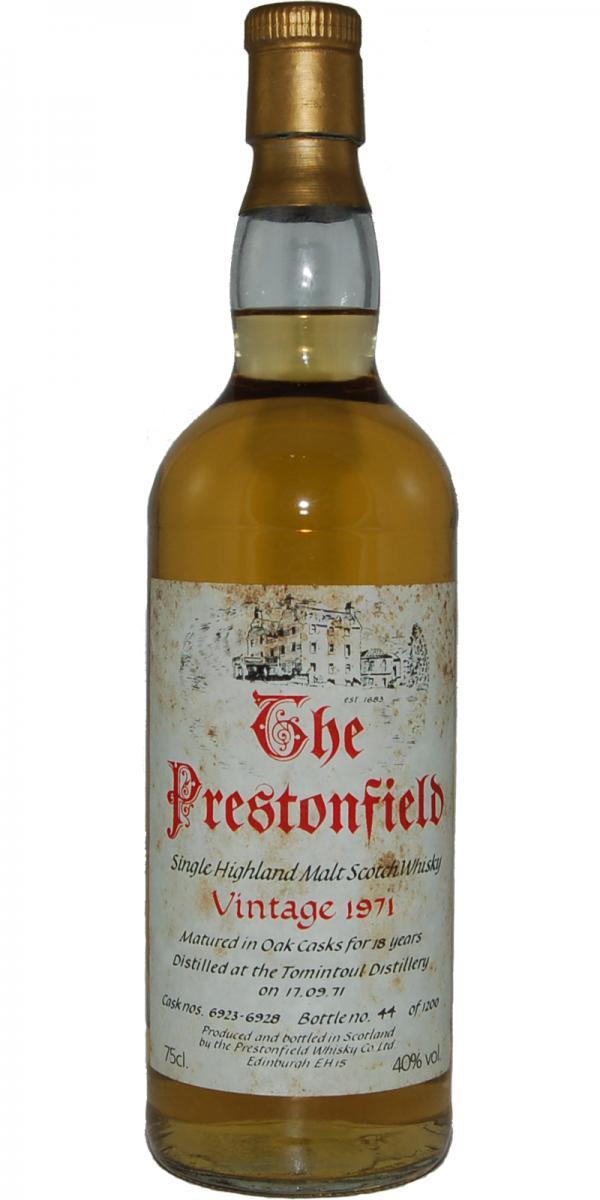 Tomintoul 1971 SV  The Prestonfield