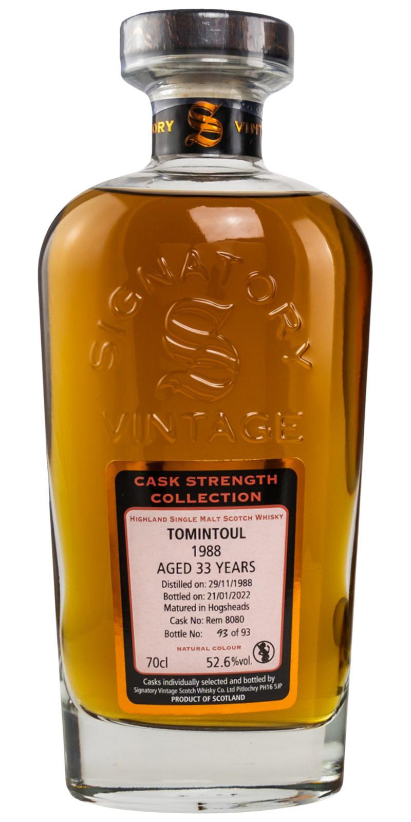 Tomintoul 1988 SV  Cask Strength Collection