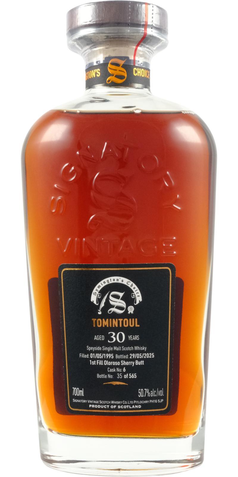 Tomintoul 1995 SV  Cask Strength Collection - Symington’s Choice