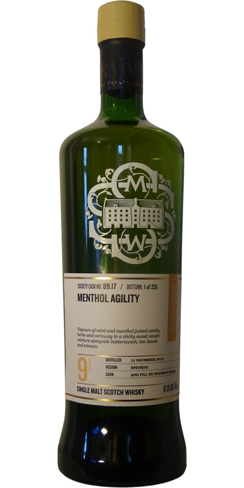 Tomintoul 2012 SMWS 89.17  Menthol agility