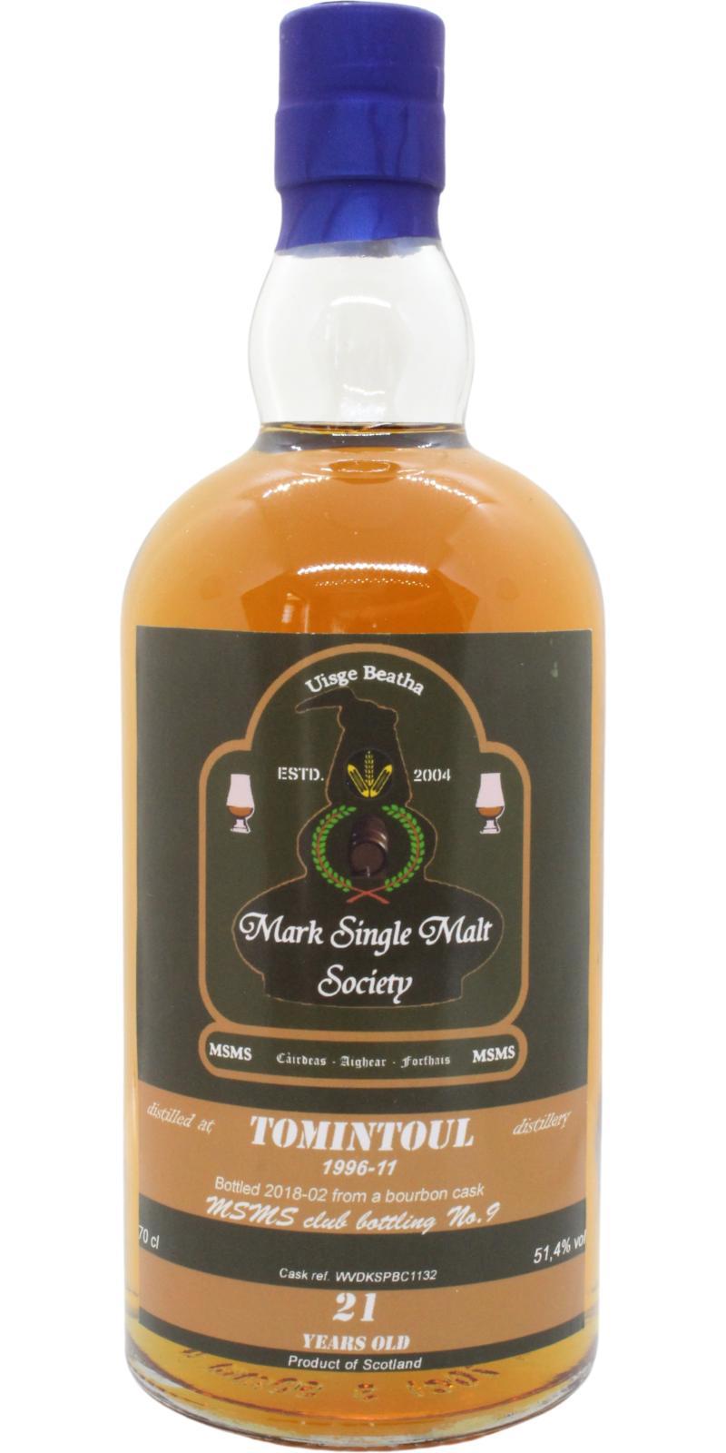 Tomintoul 1996 UD  MSMS No 9