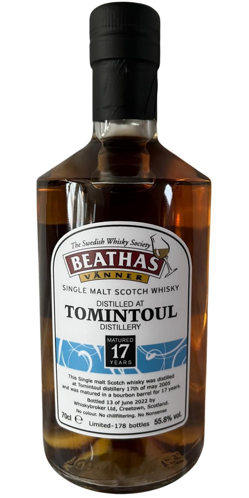 Tomintoul 2005 WhB  Beathas Vänner