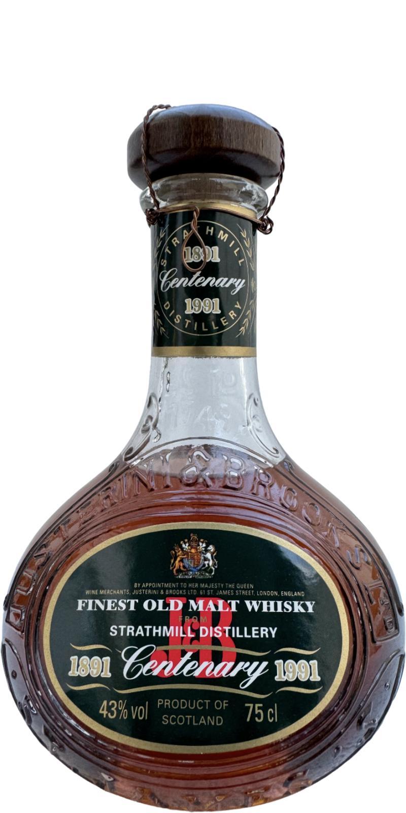 Strathmill Centenary Decanter 1891 - 1991