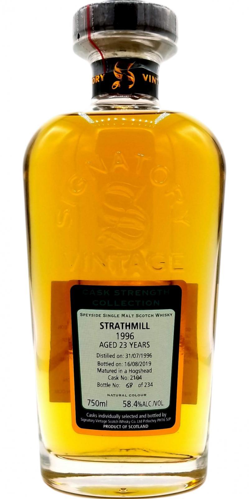Strathmill 1996 SV  Cask Strength Collection