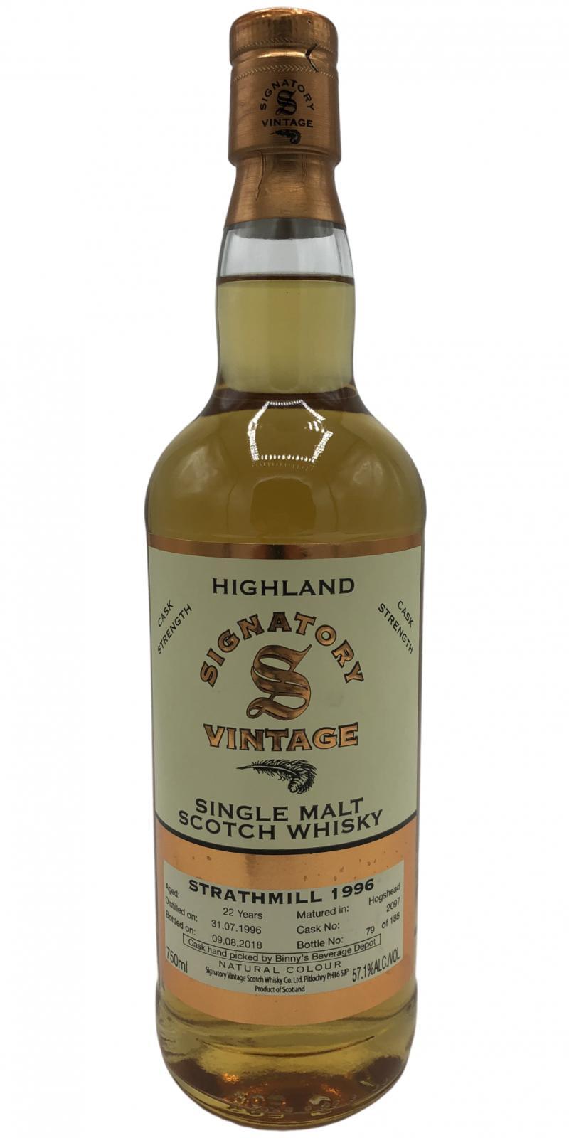 Strathmill 1996 SV  Vintage Collection - Cask Strength
