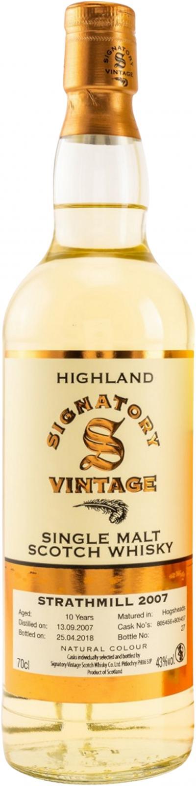 Strathmill 2007 SV  Vintage Collection