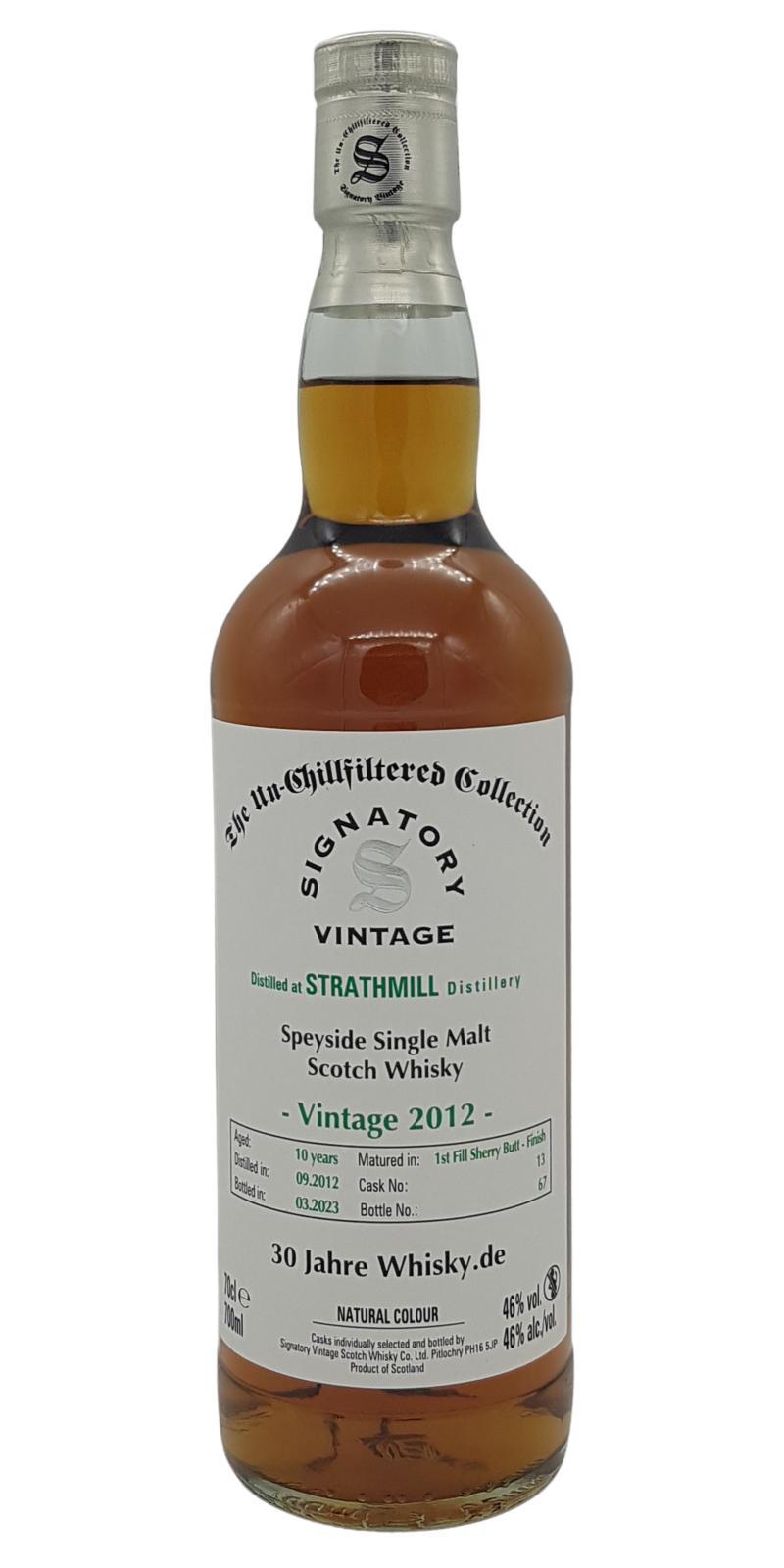 Strathmill 2012 SV  The Un-Chillfiltered Collection