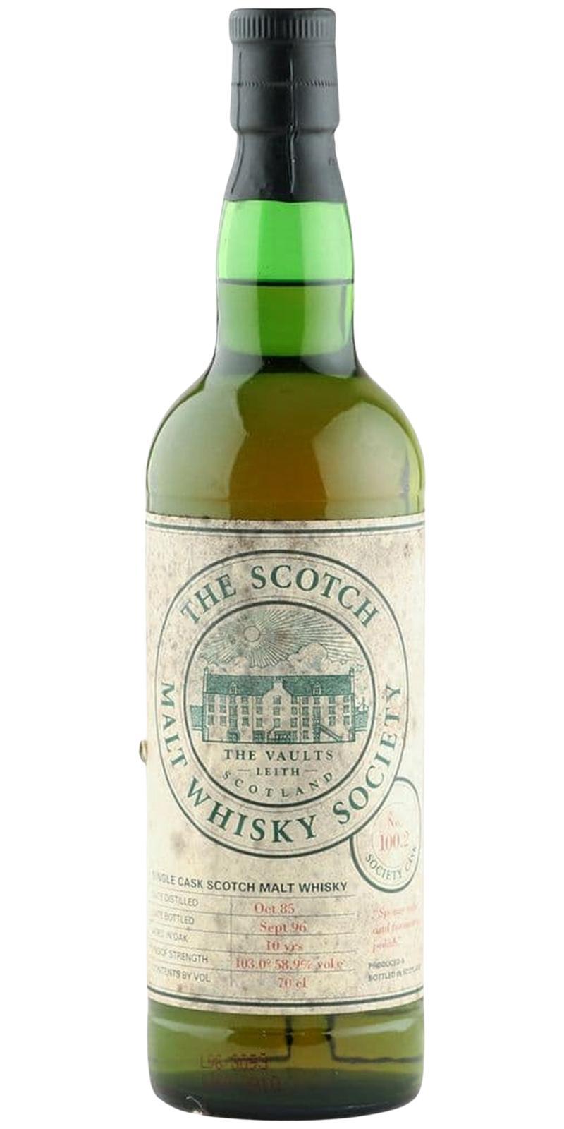 Strathmill 1985 SMWS 100.2  Sponge cake and furniture polish