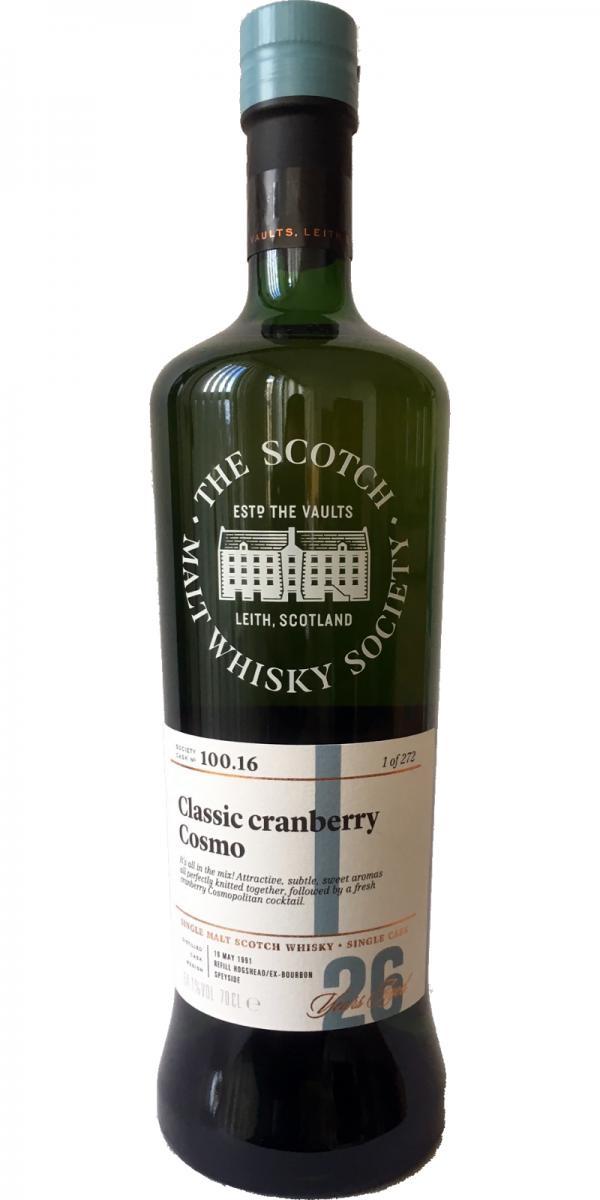 Strathmill 1991 SMWS 100.16  Classic cranberry Cosmo