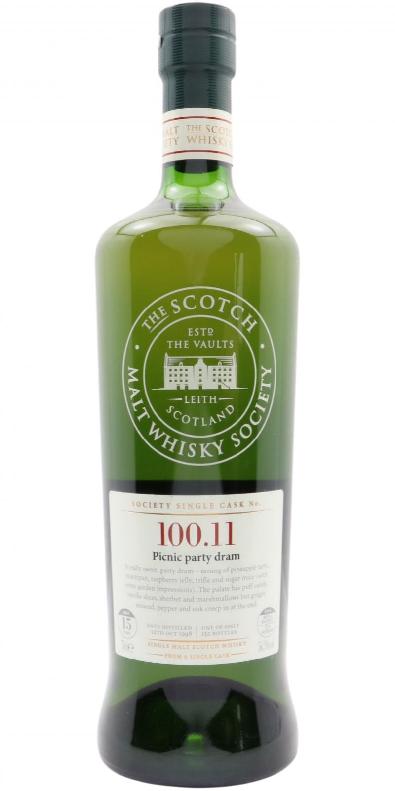 Strathmill 1998 SMWS 100.11  Picnic party dram