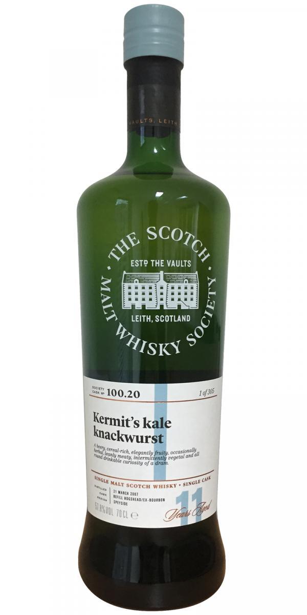 Strathmill 2007 SMWS 100.20  Kermit's kale knackwurst