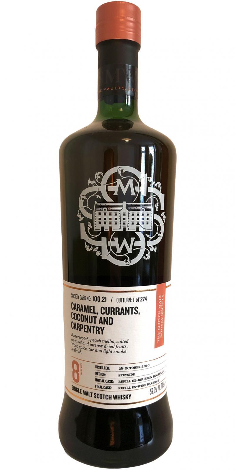 Strathmill 2010 SMWS 100.21  Caramel, currants, coconut and carpentry