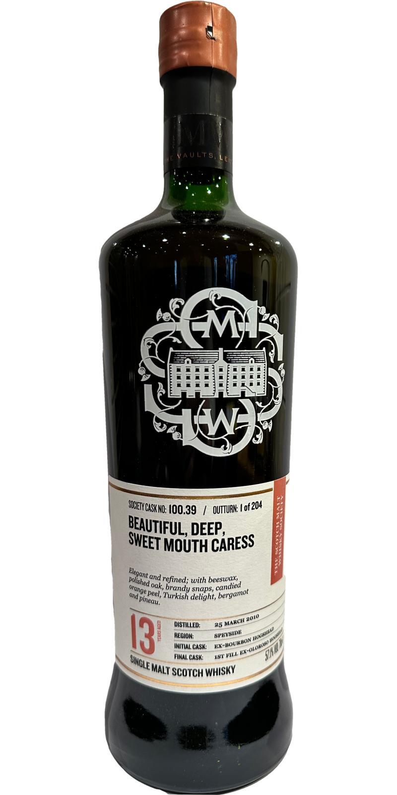 Strathmill 2010 SMWS 100.39  Beautiful, deep, sweet mouth caress