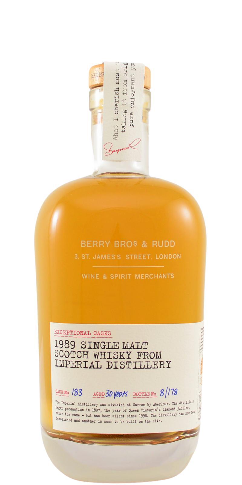 Imperial 1989 BR  Berrys' Exceptional Casks