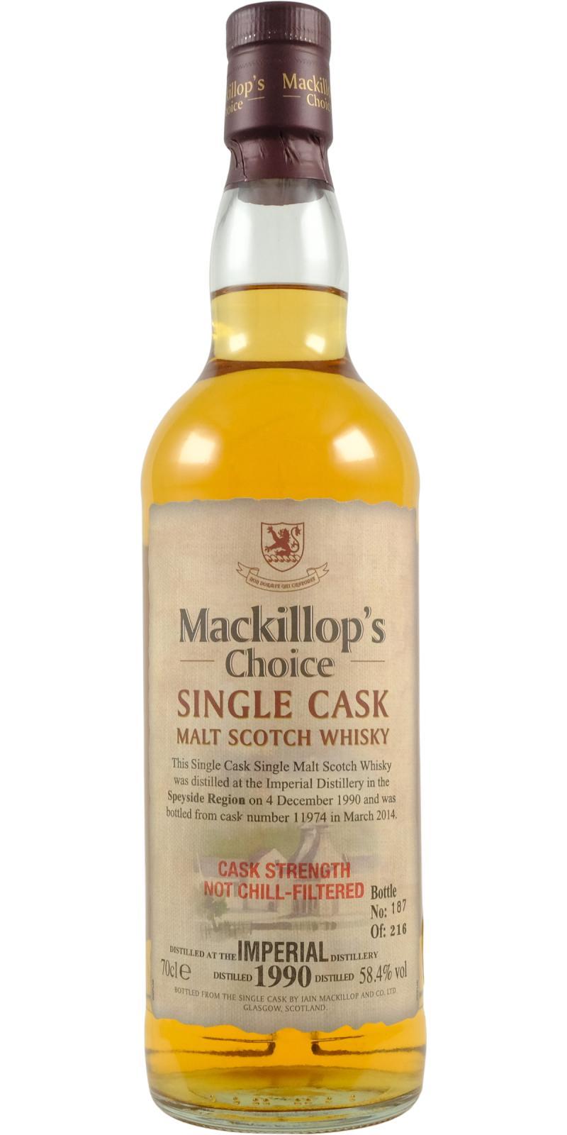 Imperial 1990 McC  Single Cask - Cask Strength