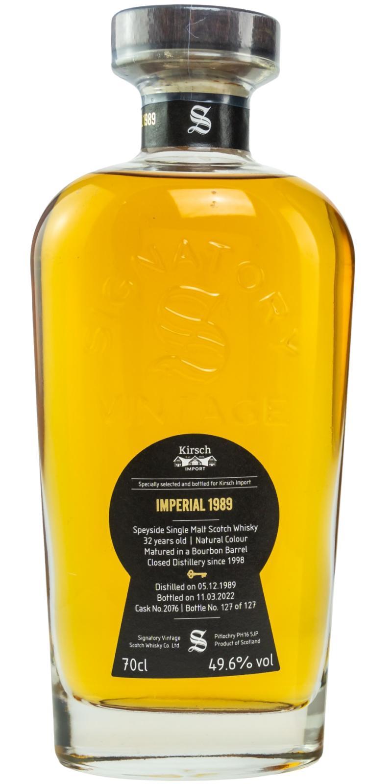 Imperial 1989 SV  Cask Strength Collection