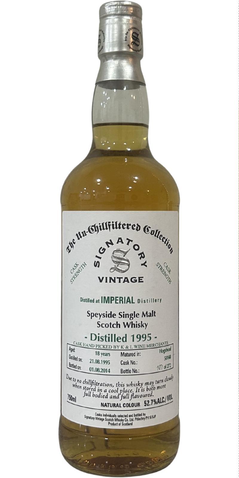 Imperial 1995 SV  The Un-Chillfiltered Collection - Cask Strength