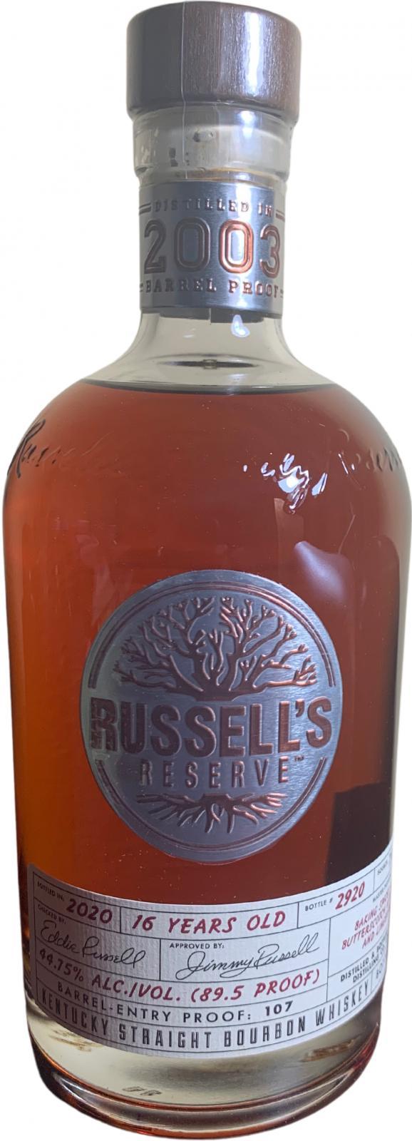 Russell's Reserve 2003 Kentucky Straight Bourbon Whiskey