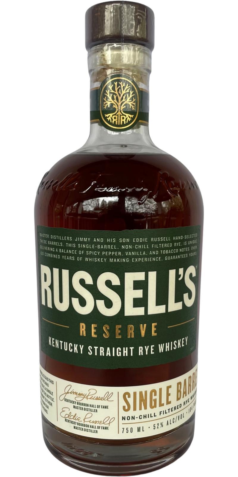 Russell's Reserve Single Barrel Kentucky Straight Rye Whiskey