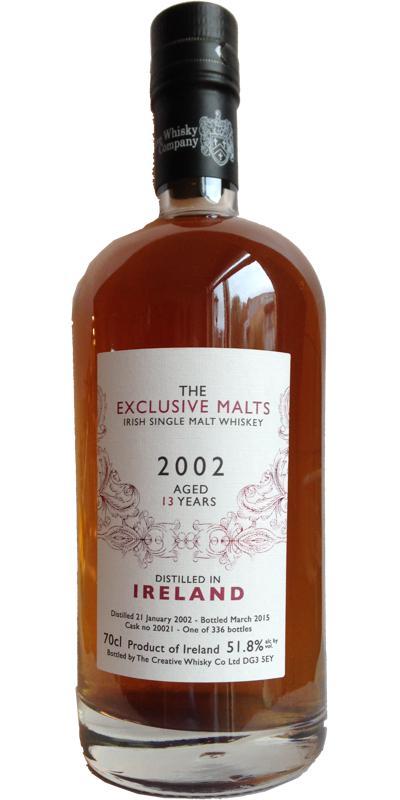 Irish Single Malt Whiskey 2002 CWC  The Exclusive Malts