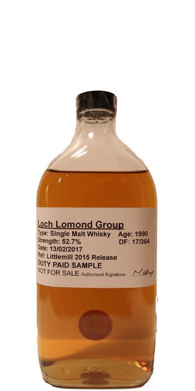 Littlemill 1990 Duty Paid Sample