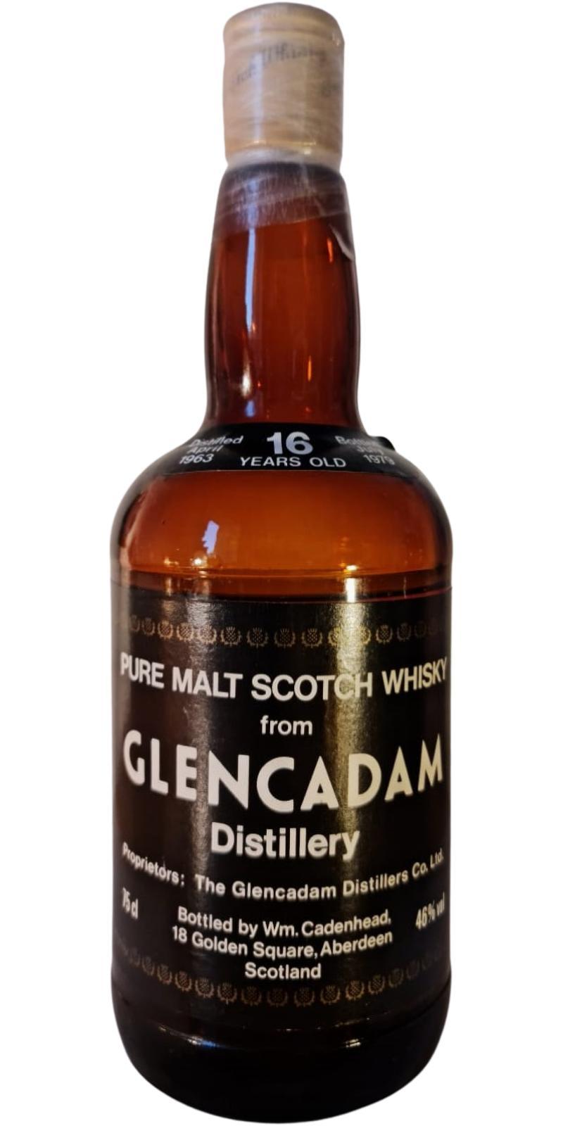 Glencadam 1963 CA  Dumpy Brown Bottle