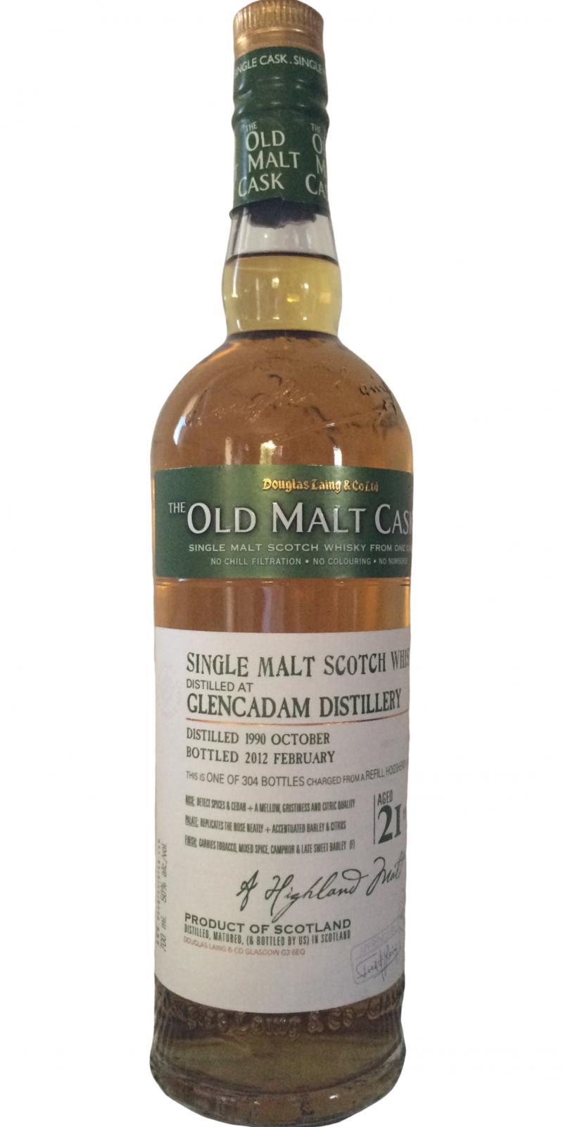 Glencadam 1990 DL  The Old Malt Cask